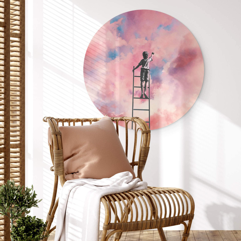Vægcirkel Taudalpoi - Painting Clouds – print på aluminium (Alu-Dibond)