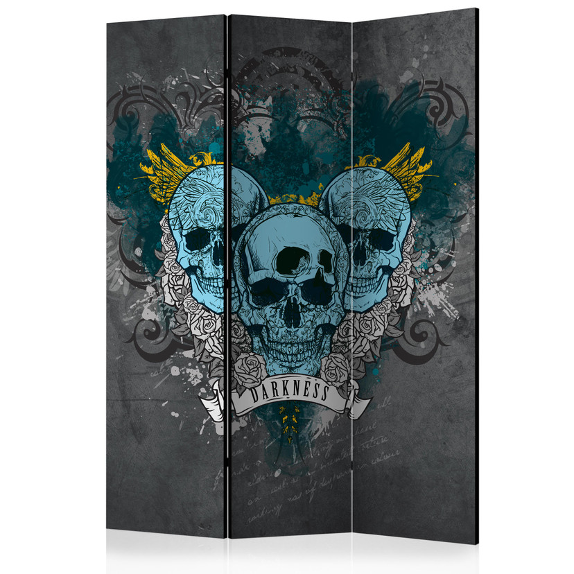 Screen room divider - Darkness I, 3-delt