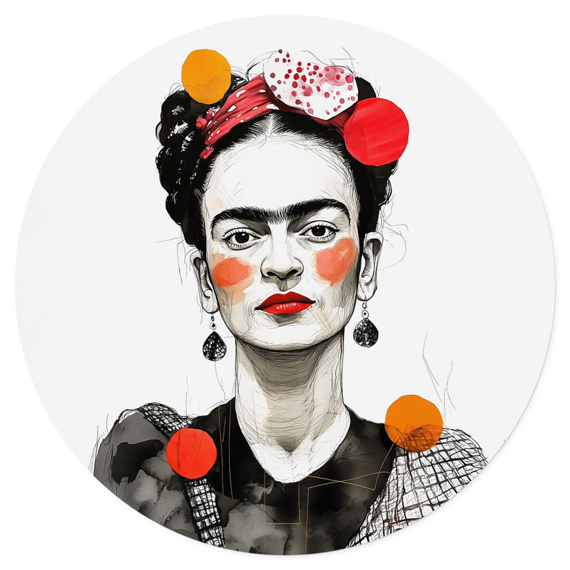 Frida Kahlo pop art portret fototapeta na ścianę - Jaszke - Round