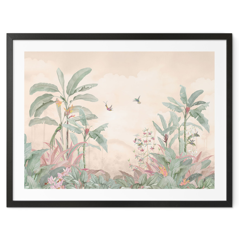 Plakat Tropikalna Sielanka z Kolibrem Morela - Bloomery Decor