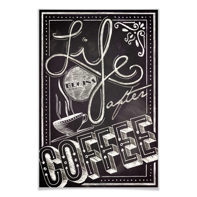 Poster - Life begins after coffee