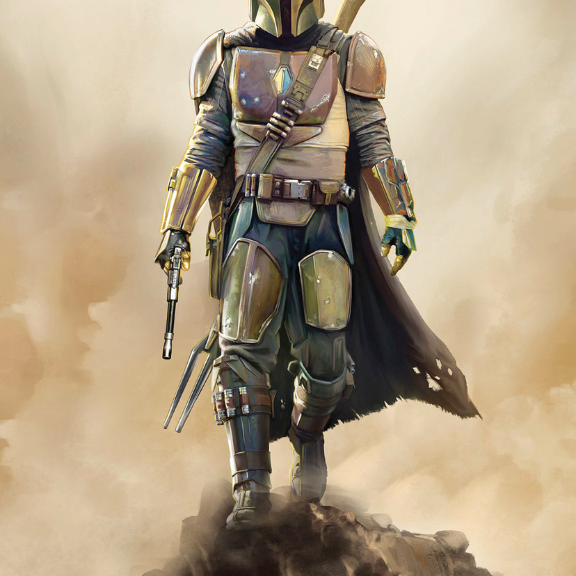 Vlies Fototapete - Star Wars The Mandalorian The Hunter - 200 x 280 cm