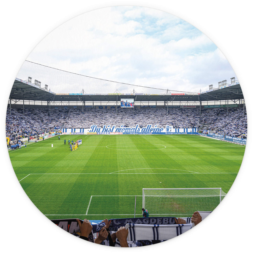 Fototapete 1. FC Magdeburg - Stadion Choreo - Rund - Selbstklebend/Vlies