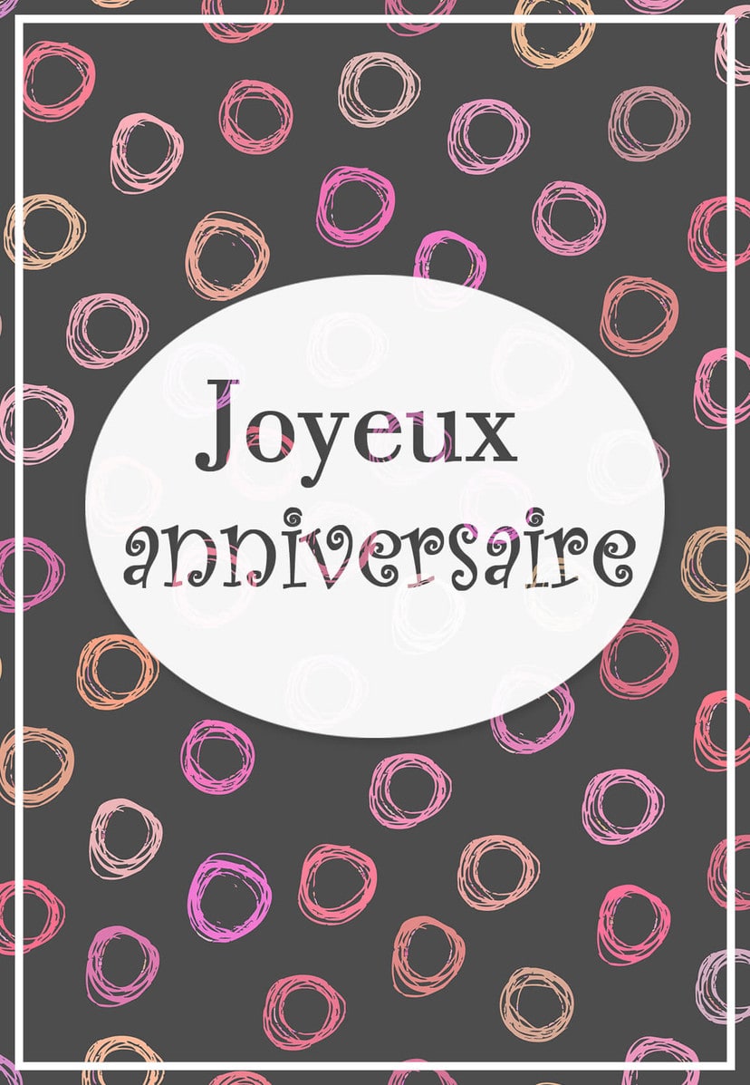 Gutschein Moderne Kreise - Joyeux Anniversaire
