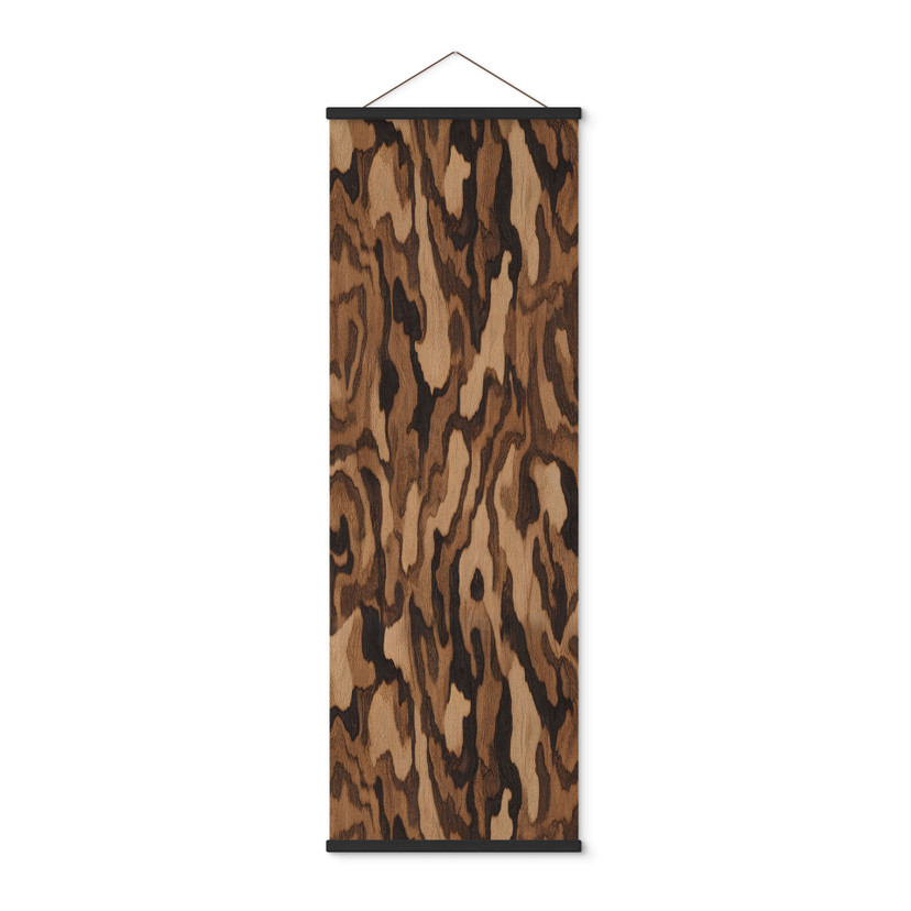 Textielposter Ettore Walnut - Abstracte Houtnerf - Sir Edward x Grigory Gladarev - Panorama