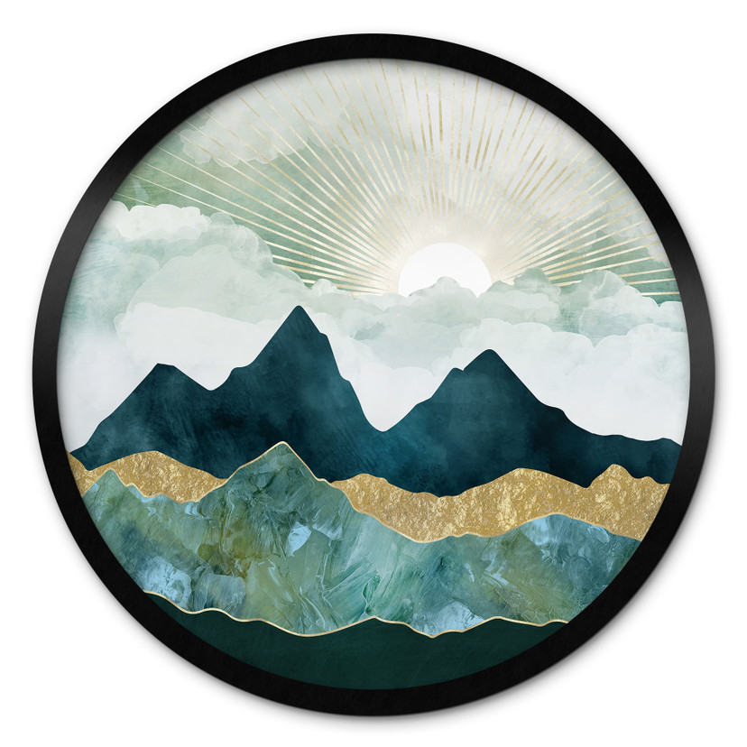 Poster Paysage ensoleillé en bleu et or - SpaceFrog Designs