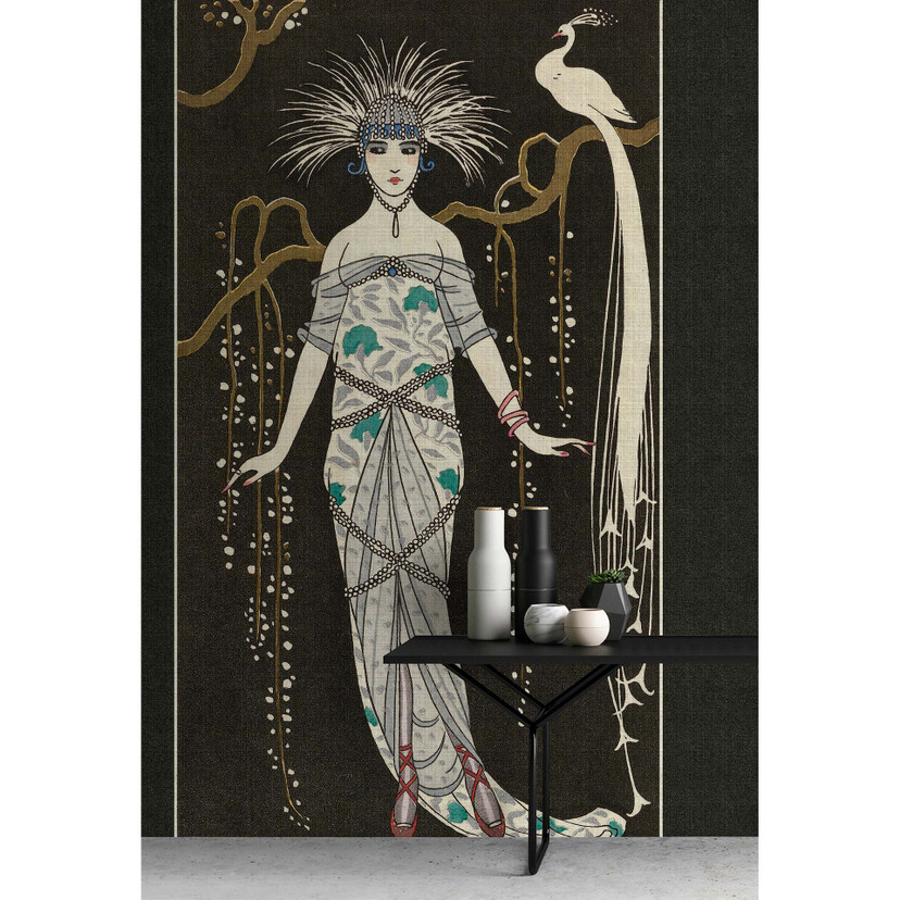 Fotomural Paredes de Patel 3 Adlon 1 negro, dorado, gris, blanco