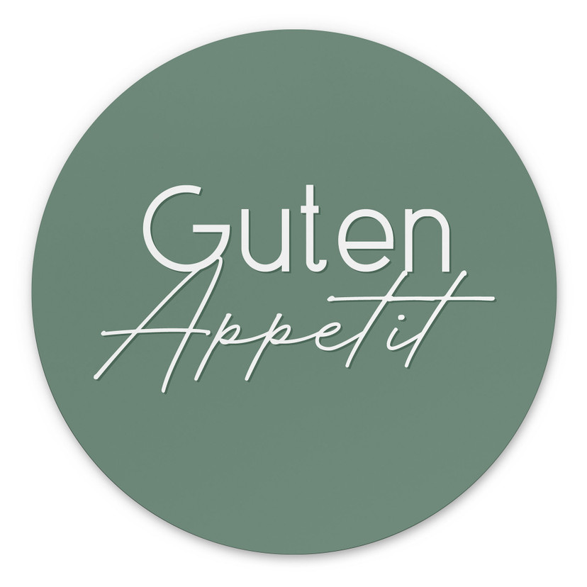Wandbild Guten Appetit - Rund - Alu-Dibond