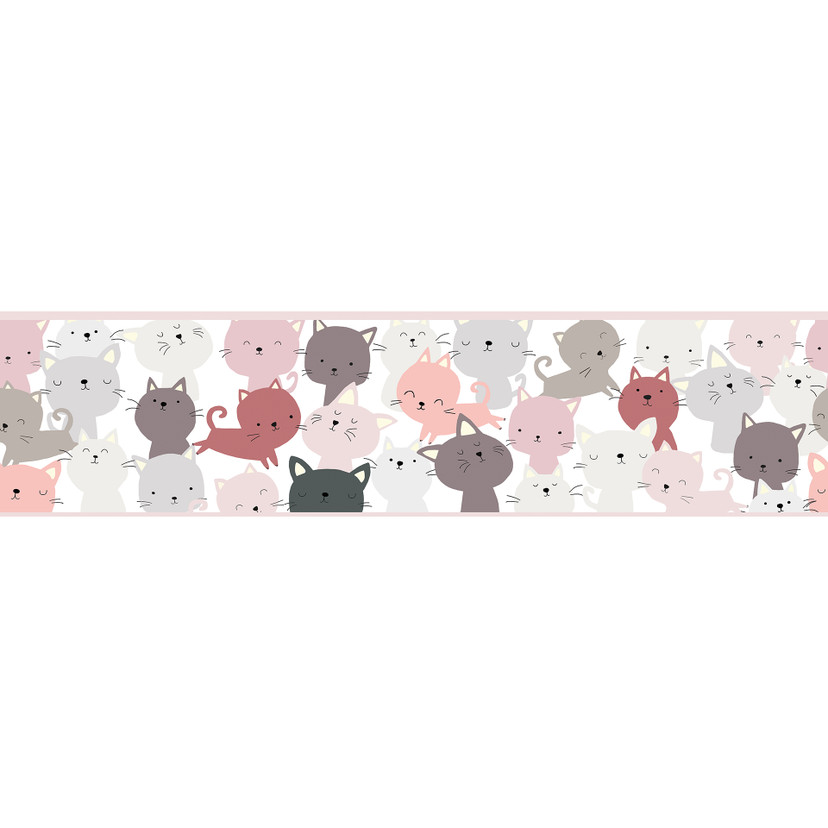 A.S. Création Lovely Kids Frise autocollante enfant - Rosé, Gris