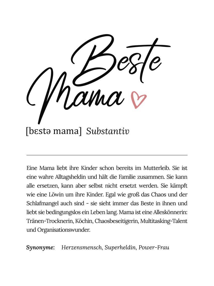 Personalisiertes Poster Definition - Beste Mama