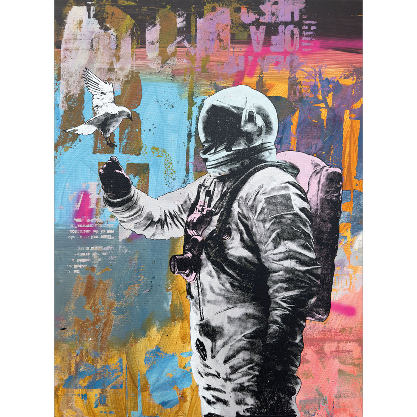Fototapeta Astronauta z gołębiem - Kuryliuk