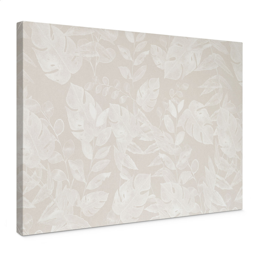 Tableau sur toile Feuilles tropicales Beige - Bloomery Decor