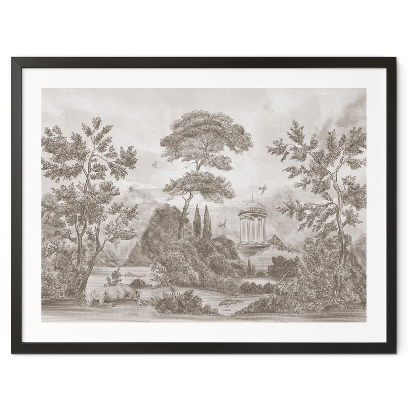 Poster landschap met tuinlandschap in beige - Ms Tiff