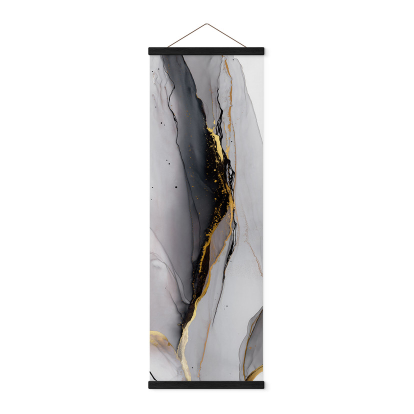 Affiche textile Composition abstraite en or et gris - Shelest - Panorama