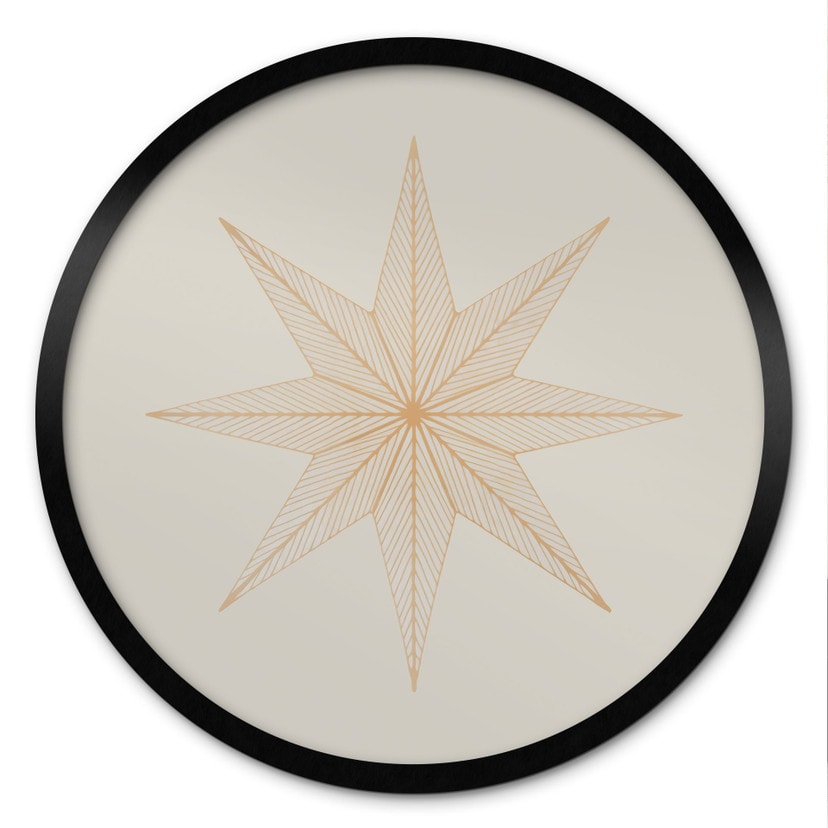 Poster Geometrische gouden ster - Magnusson - Rond