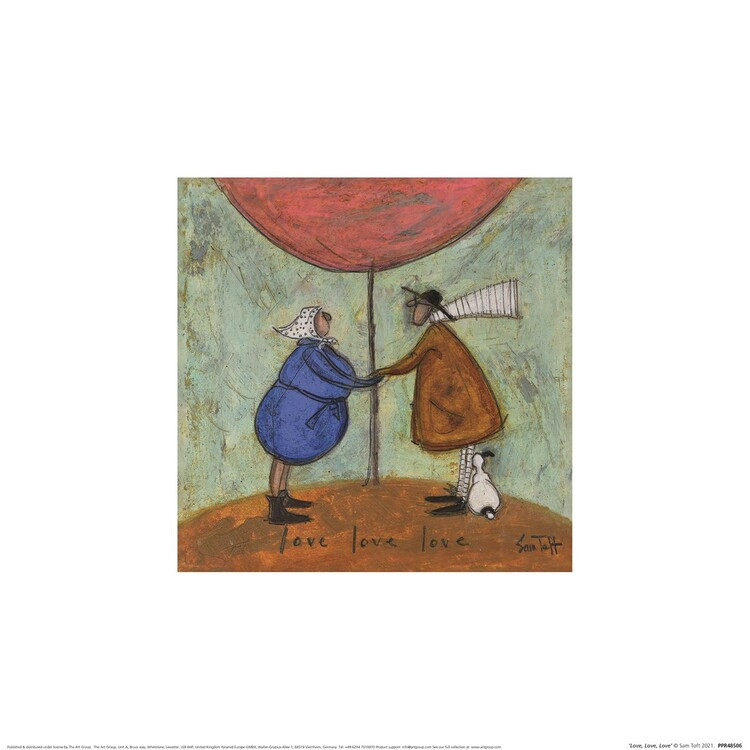 Plakat Sam Toft - Love, Love, Love kunsttryk, Sam Toft (30 x 30 cm)