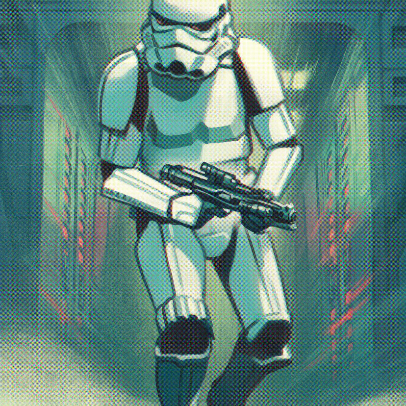 Vlies Fototapete - Mandalorian Stormtrooper Print - 200 x 280 cm