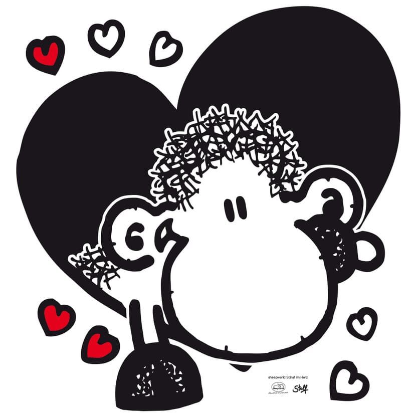 Muursticker - Sheepworld - Schaap in Hart