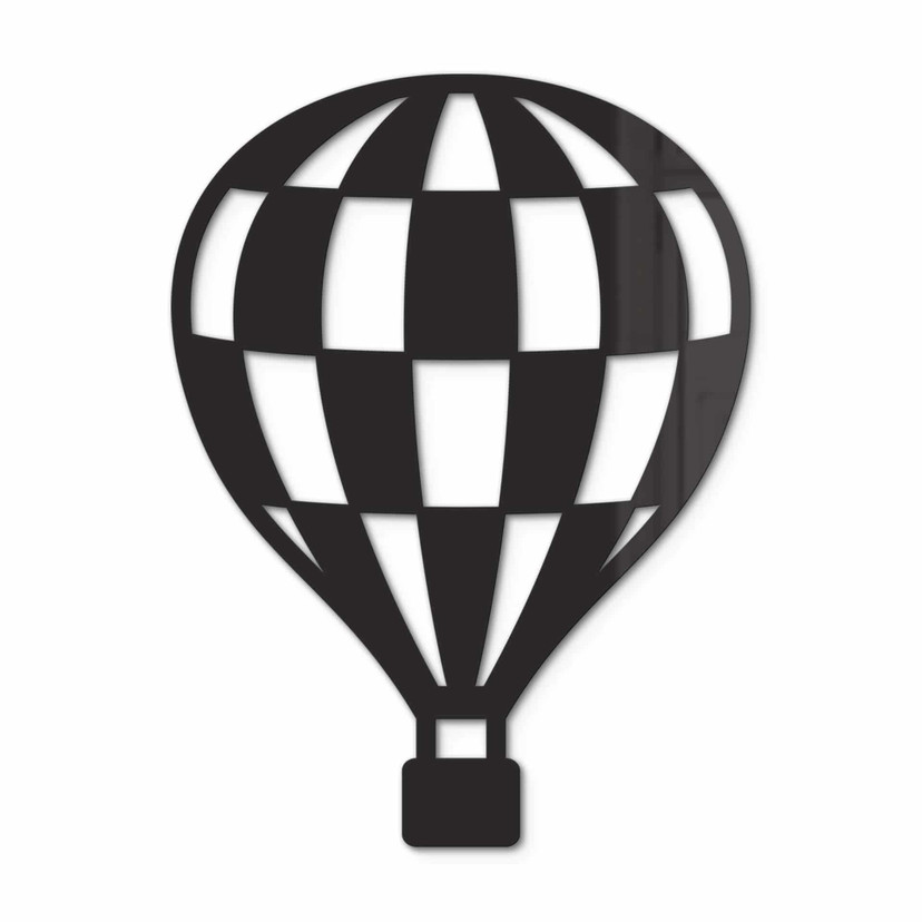 Akrylowa dekoracja balon na ogrzane powietrze w kratkę