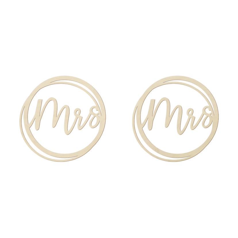 Drewniany napis ślubny Mrs and Mrs - Topola