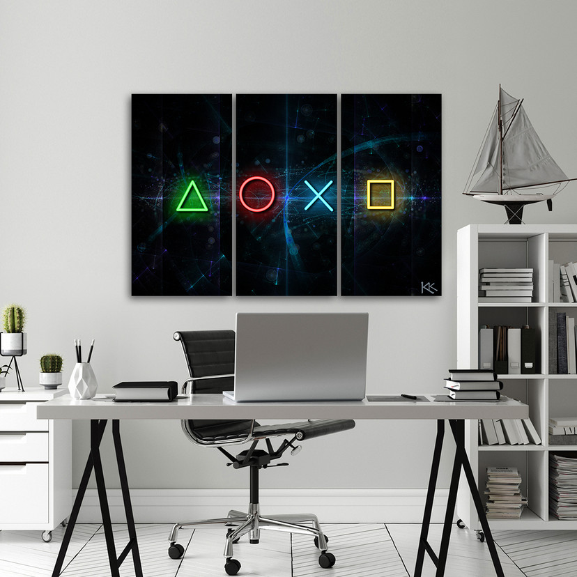 Canvas print 3 dele, knapper til controlleren
