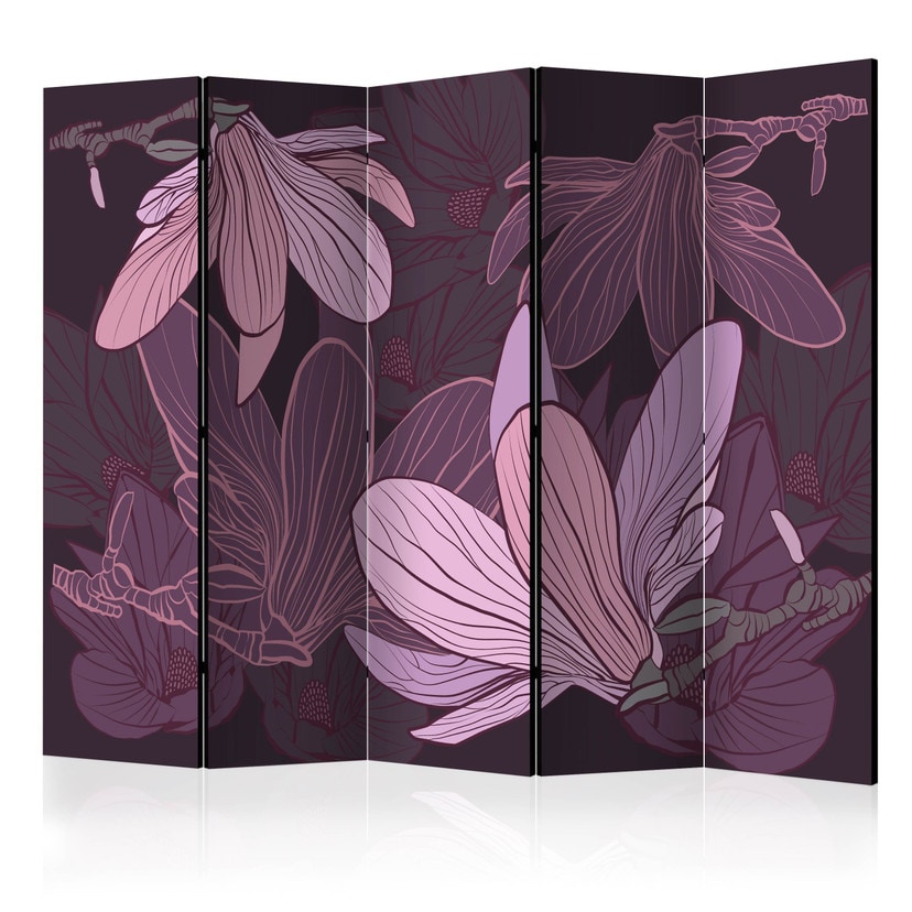 Screen room divider - Drømmende blomster, 3-delt
