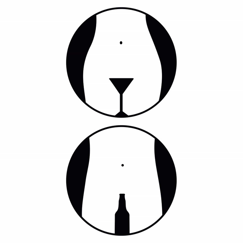 Muursticker WC Beer and Cocktail