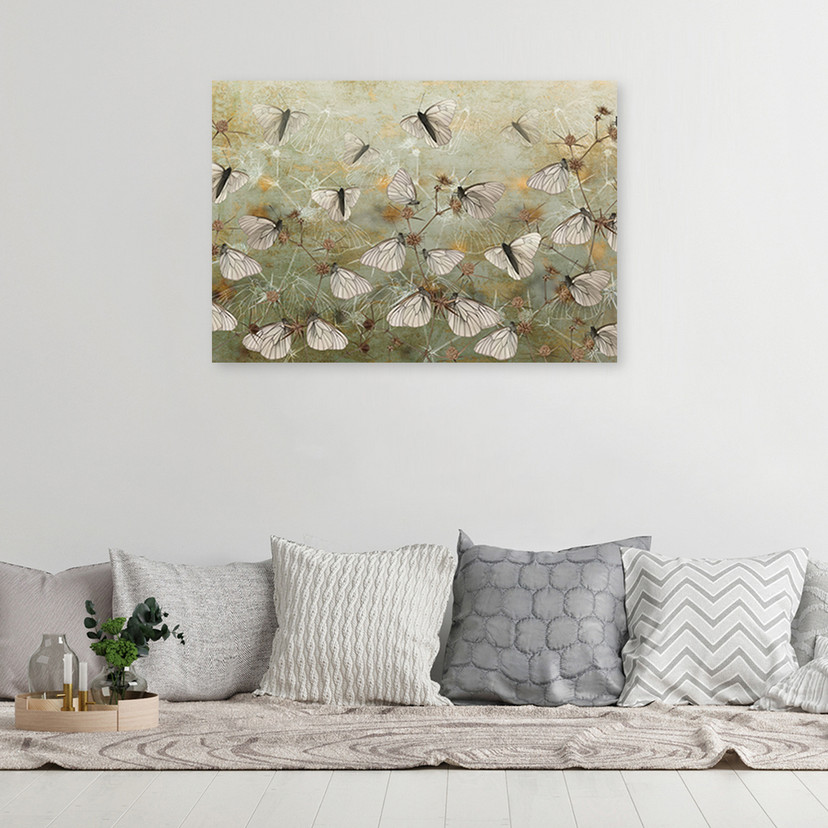 Canvasbillede, Boho sommerfugle på engen
