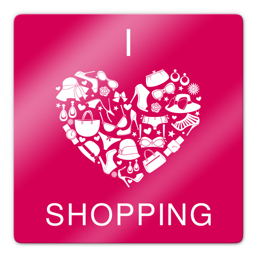 Glasschilderijen I Love Shopping