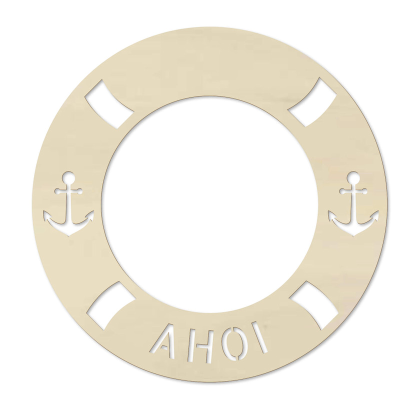Holzdeko Pappel - Ahoi - Rettungsring
