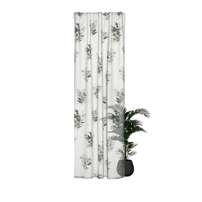 Gardine mit floralem Design - Halbtransparenter Vorhang - Schlaufenschal