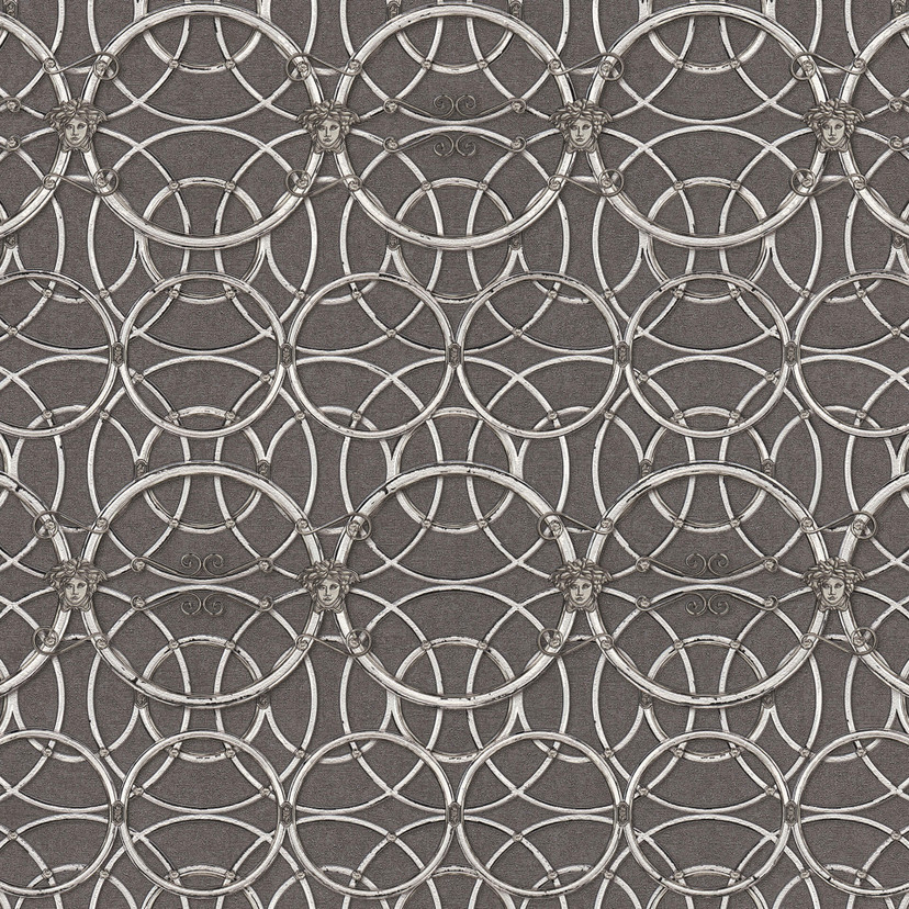 Versace Papier peint de designer - argent, Gris