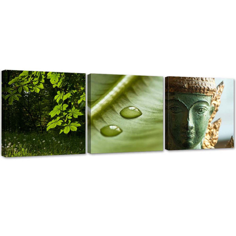 3 stykke lærredsprint, Buddha Nature