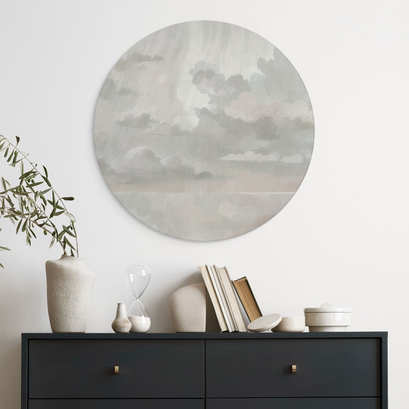Tableau Velvet Smoke - Nuages Abstraits - Sir Edward x Grigory Gladarev - Alu-Dibond Rond