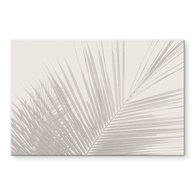 Billede af palmeblade i hørlook - Bloomery Decor – print på aluminium (Alu-Dibond)