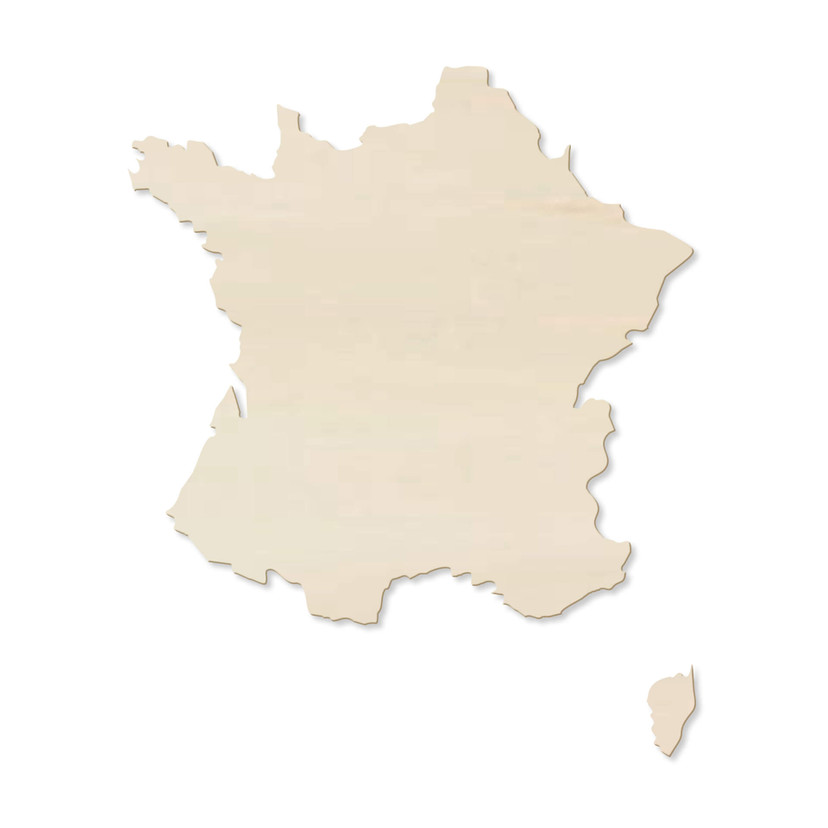 Okleina drewnopodobna - Mapa Francji