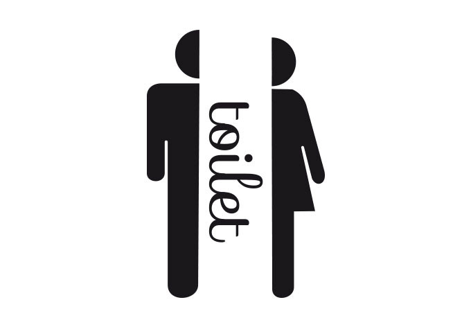 Man & Woman toiletskilt wallsticker