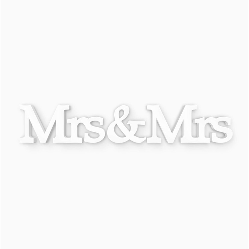 Litery ozdobne 3D Mrs & Mrs serif