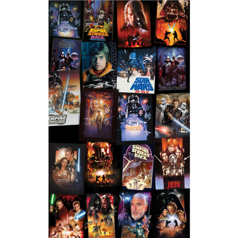 Tapetpanel i fleece -  Star Wars Posters Collage