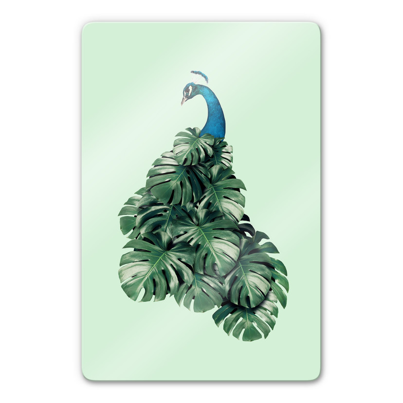 Glasschilderij Loose - Monstera Bird