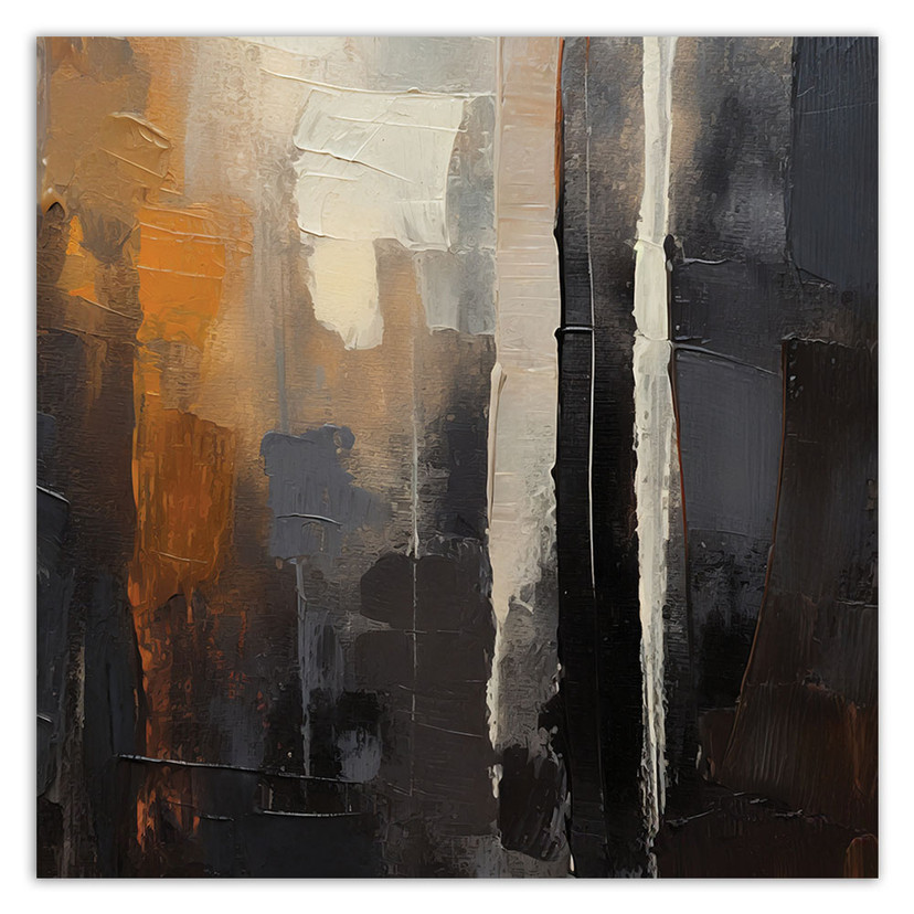 Canvasbillede, Abstrakt brun malet