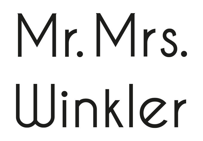 Wallsticker -  + Navn Mr. & Mrs. (2-farvet)