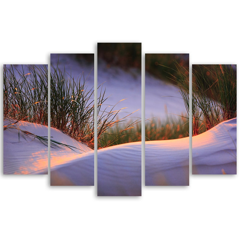 Lærred print 5 stykker, strand hav sand sol