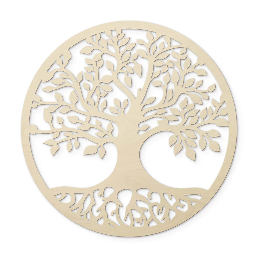 Décoration en bois - Arbre avec racines - Placage peuplier