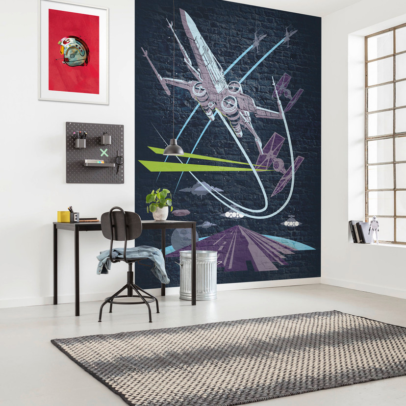 Vlies Fototapete - Star Wars Classic Concrete X-Wing - 200 x 280 cm