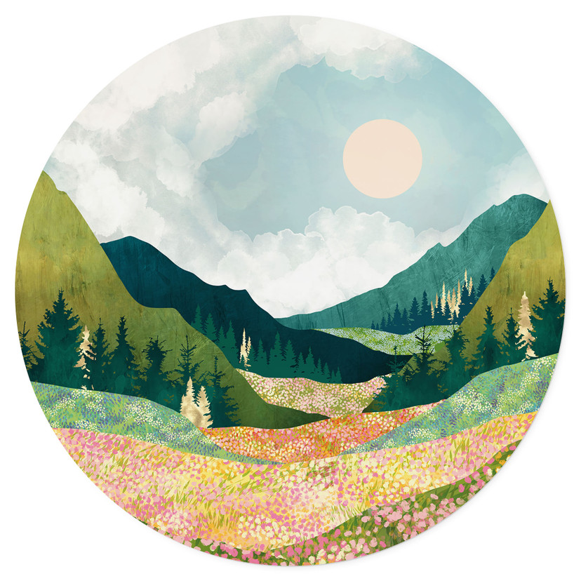 Kolorowa wiosenna naklejka na ścianę - SpaceFrog Designs - Round
