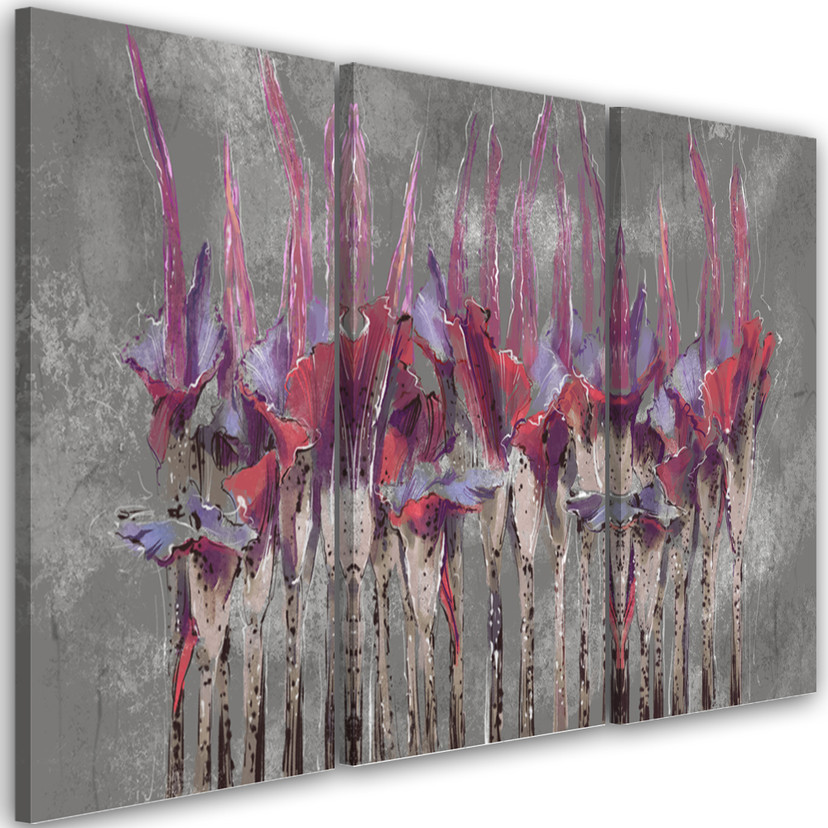 Lærred print 3 dele, planter blomster Simnitło