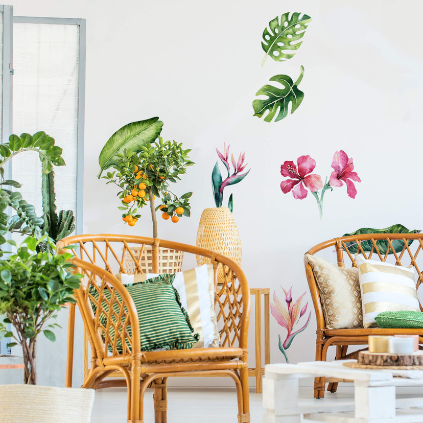 Kvilis Wallsticker - Tropiske planter