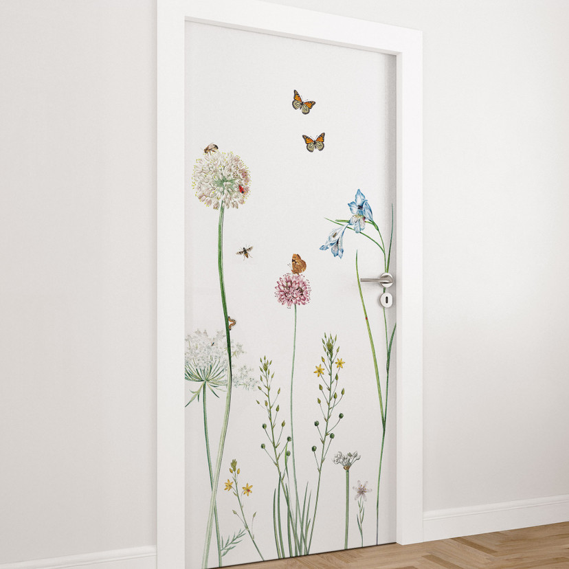 Folia na drzwi Butterfly Meadow - Sir Edward - Samoprzylepna dekoracja drzwi