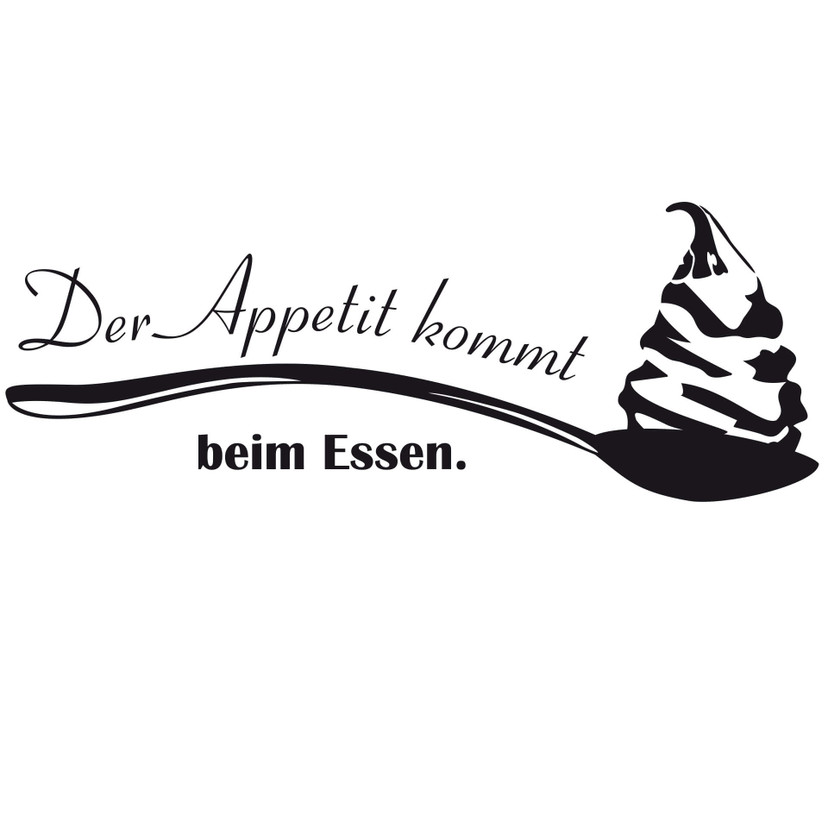 Wandtattoo Der Appetit kommt beim Essen.